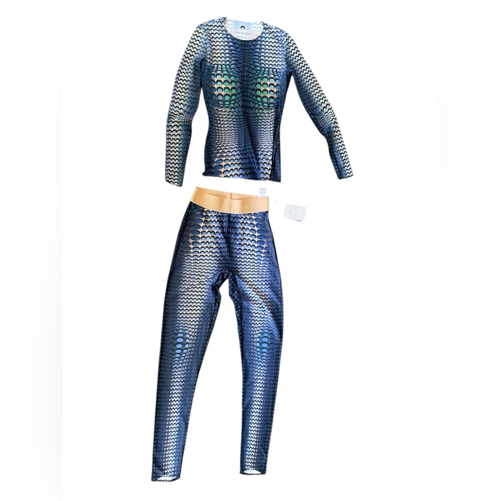 Marine Serre moonfish skin leggings (s) + top (xs)
